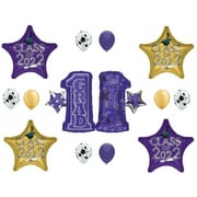 Class of 2022 #1 Grad Purple & Gold Graduation Party Balloons Decorations Graduate