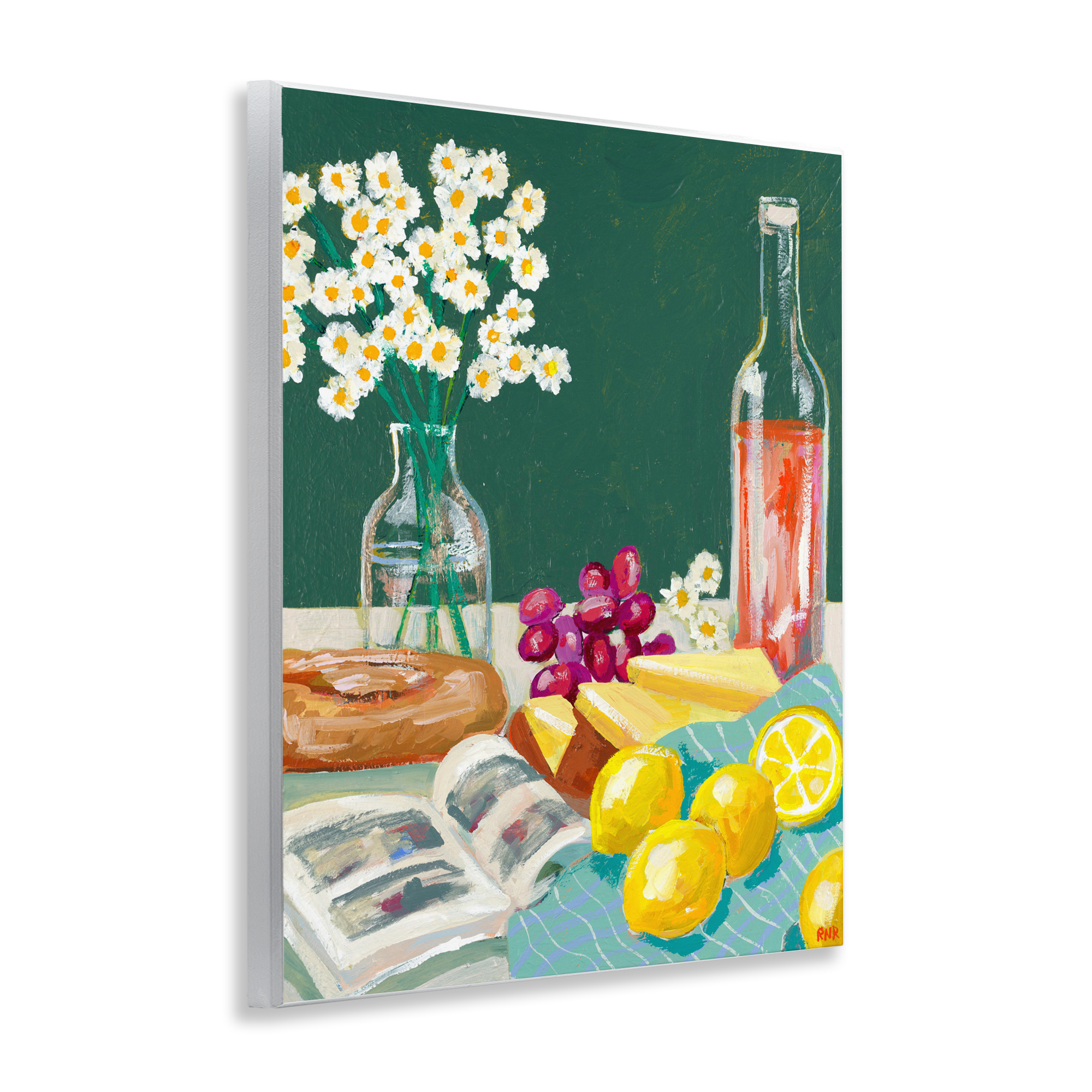 Stupell Industries Cheese, Wine and Lemon Still Life Wall Plaque Art, design by Rachael Reese