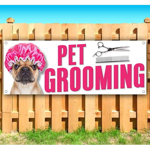 Pet Grooming 13 oz Vinyl Banner With Metal Grommets