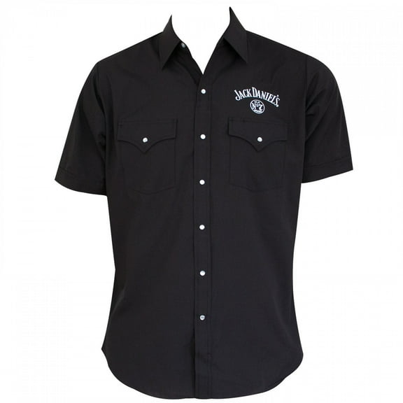 Jack Daniels Men's Black Button Down Shirt-Small