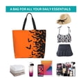 thumbnail image 6 of Pofeuu Halloween Bats Print Reusable Grocery Bags - Washable, Foldable, Packable Tote, Large Handles, Heavy Duty, Zippered Top Pouch, 6 of 8