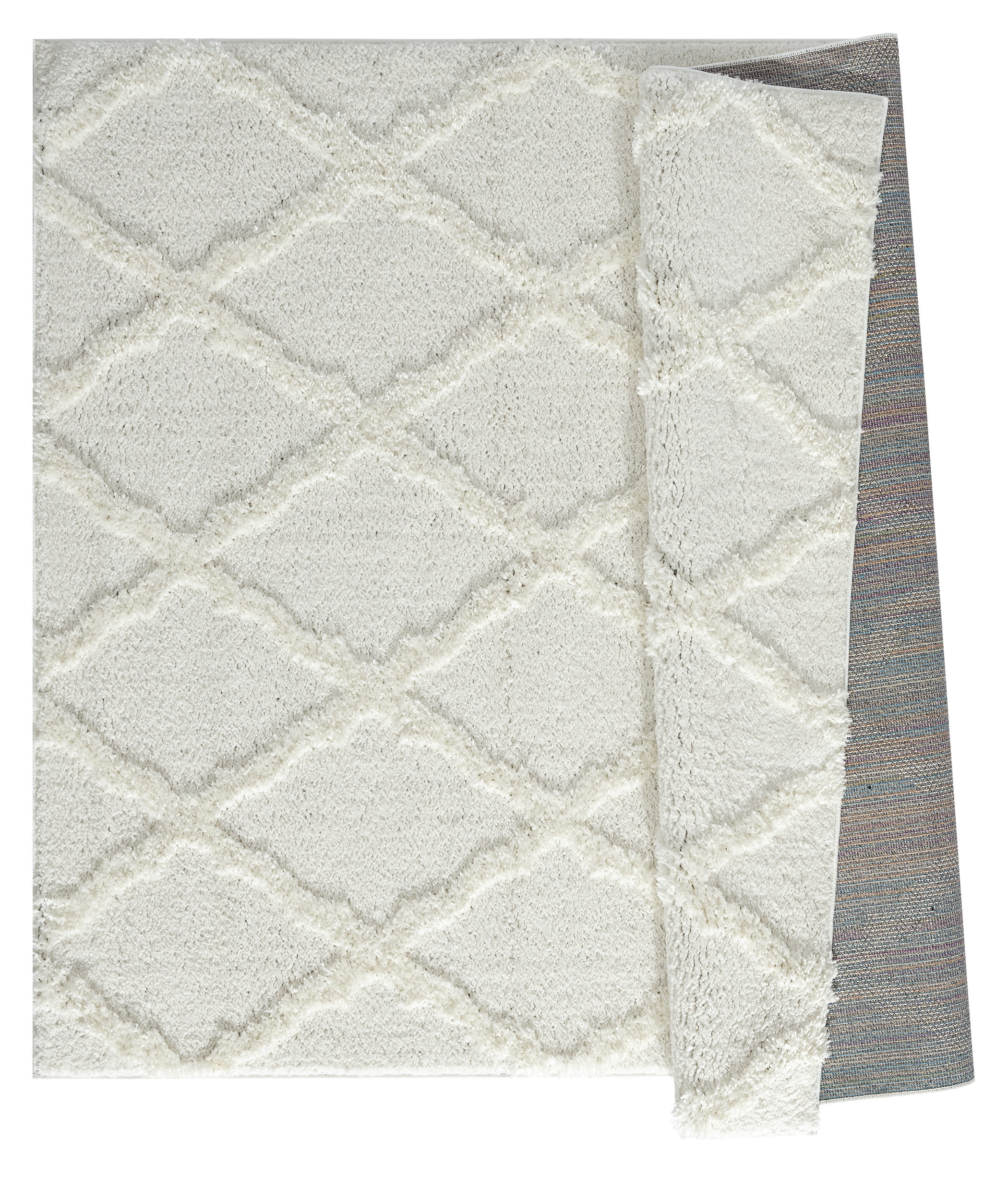United Weavers Queensland Cinzia Geometric Shag Area Rug, White, 12'6" X 15'