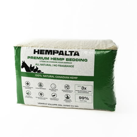 UPC: 0627843854951 | HEMPALTA Premium Natural Hemp Animal Bedding for Chickens & Small Pets (65L / 14lbs)