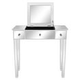 thumbnail image 3 of Makeup Vanity Desk with Flip Top Mirror, Mirrored Vanity Table with 3 Drawers, Dressing Table for Women, Girls, Bedroom, Silver, 3 of 9