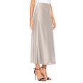 thumbnail image 4 of Women's Solid Color Slit Skirt Hip Hugging High Waist Satin Elegant Long Skirts Fashion Summer Midi Office Skirt For Women, 4 of 6