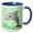 Blue/White, variant on 3drose, Cute Grey Dolphin Green Ocean, 15oz Two-tone Red Mug