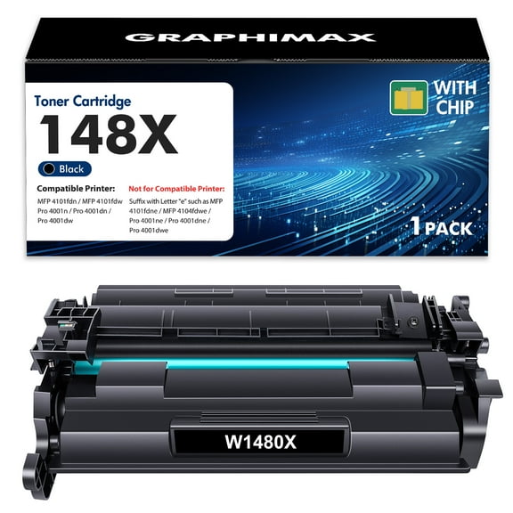 148X 148A Toner Cartridge with Chip Compatible for HP W1480X W1480A Laserjet Pro 4001dn MFP 4101fdw 4101fdn 4001n 4001dn 4001dw Black 1-Pack