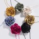 thumbnail image 2 of Xiao Hua Cinturón de flores de rosa para mujer, cinturón decorativo con cadena de flores, cinturón de cuerda para vestido (azul), 2 of 4
