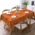 thumbnail image 5 of Halloween Spiderweb Rectangle Tablecloth Spider Web Orange Cobweb and Spiders Table Cloth Dining Table Cover for Home Kitchen Restaurant Party Buffet Picnic 60 x 84 Inch, 5 of 6