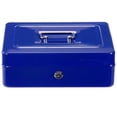 thumbnail image 4 of Caja de efectivo de seguridad con cerradura 2 Llaves y bandeja 5 compartimientos de ahorro portátil de metal para cajón de caja fuerte con asa Alcancía ARCOSHOP KISHNELL Azul KISHNELL ARCOSHOP CASH BOX, 4 of 5