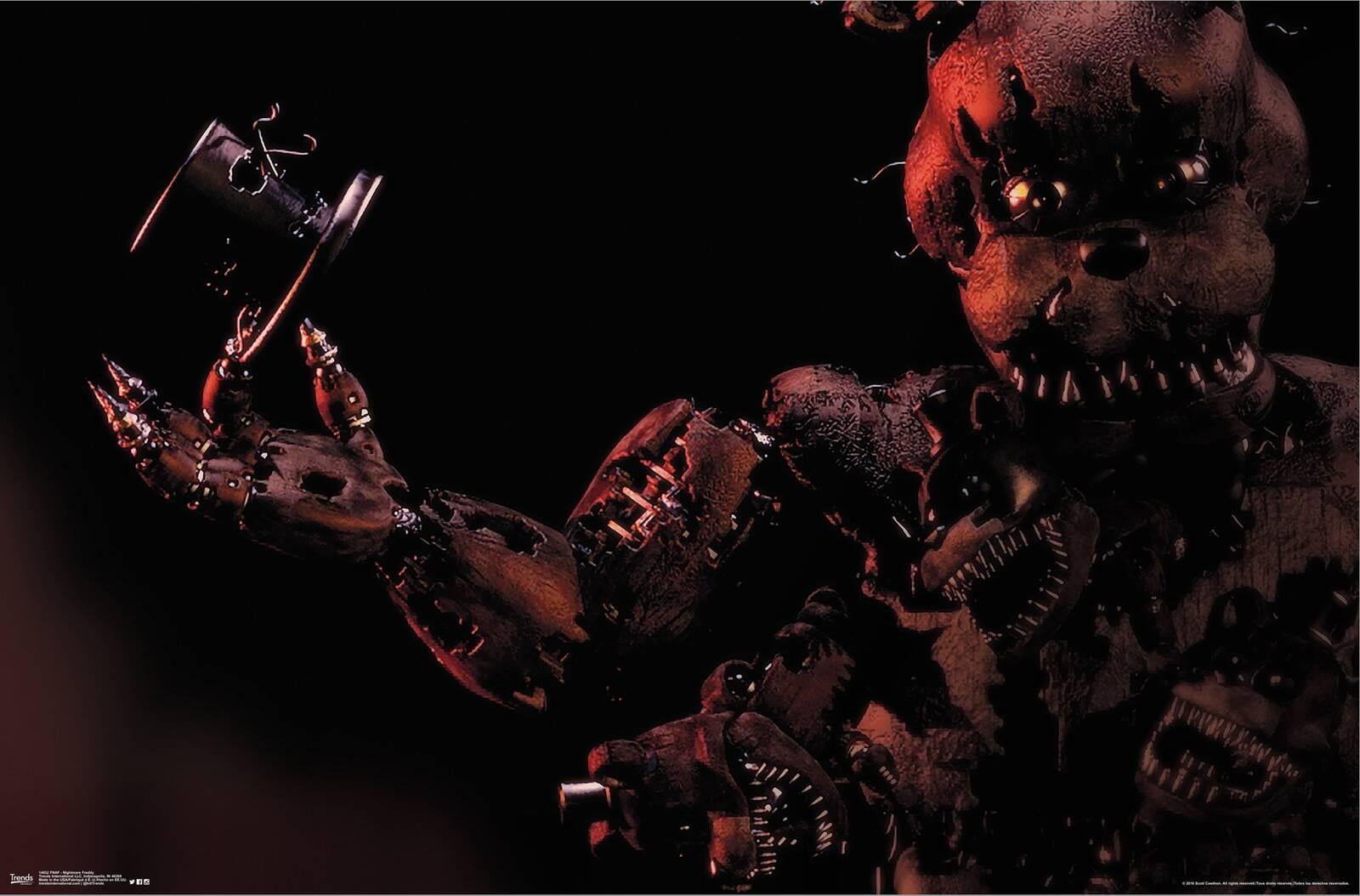 Five Nights at Freddy's - Nightmare Freddy Canvas Wall Poster, 14.725" x 22.375"