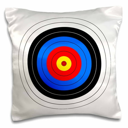 - 3dRose Target with red yellow black white and blue rings - archery, goal, sport, game, illustration, Pillow Case, 16 by 16-inch