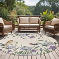 thumbnail image 4 of Spring Flowers Round Area Rug 5Ft Washable Circle Rugs for Living Room Bedroom, Vintage Floral Leaves Birds Farmhouse Plaid Non-Slip Carpet Floor Mats Indoor Outdoor Carpet Runner Home Decor, 4 of 8