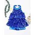 thumbnail image 7 of iEFiEL Kids Girls Halter Shiny Sequins Ballet Dance Unitard Dress Jazz Latin Dancing Costume, 7 of 7