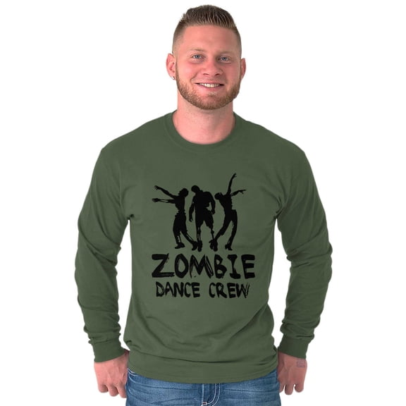 Zombie Dance Crew Walking Apocalypse Plus Size Long Sleeve Graphic Tee Shirt Brisco Brands 2X