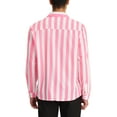 thumbnail image 3 of INSPIRE CHIC Men's Shirts Vertical Striped Long Sleeve Button Up Regular Fit Casual Shirt XL Pink White, 3 of 7