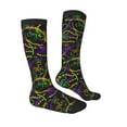 thumbnail image 3 of Bingfone Compression Socks For Women And Men Long Socks For Running Athletic Cycling Nurse-Neon Mardi Gras, 3 of 9