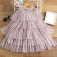 thumbnail image 2 of Youmylove Kids Children Girls Summer Long Sleeve Mesh Cake Princess Dress Party Clothes Baby Playwear, 2 of 4