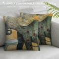 thumbnail image 3 of Orinice Elephant Bird Whimsical Graphic Decorative Cushion Throw Pillow Cover for Home Couch Living Room Sofa Square Zipper Closure 1PC 22x22in, 3 of 5