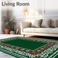 thumbnail image 2 of ODIKA 2'x3' Machine Washable Non-Slip Area Rug, Modern Holiday with Mistletoe and Berry Details High Traffic Rug with Pad, Green, 626877, 2 of 8