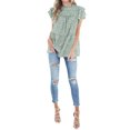 thumbnail image 2 of Sonducket Nlife - Camiseta de manga corta con cuello y volantes de leopardo para mujer Prendas para la parte del cuerpo verde S Sonducket AP002395-05, 2 of 6