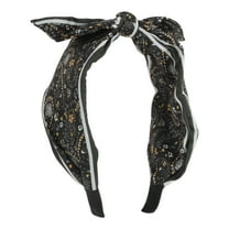 Unique Bargains 1 Pc Wide Tie Paisley Bow Headbands for Women Black