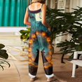 thumbnail image 7 of Plus Size Halloween Boho Overalls for Women Print Linen Jumpsuits 2026 Spaghetti Strap Rompers, 7 of 7