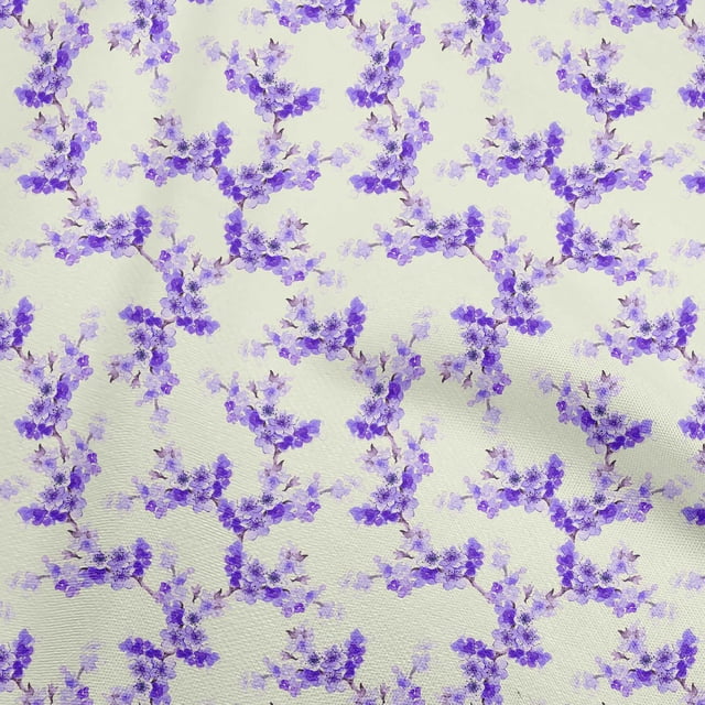 oneOone Polyester Spandex Purple Fabric Floral Sewing Craft Projects Fabric Prints By Yard 56 Inch Wide