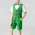 thumbnail image 5 of Miluxas Boy Suits Slim Fit Tuxedo for Boys Sequin Suit Set for Kids formal Wedding Party Outfit Green 9 -10Years, 5 of 7