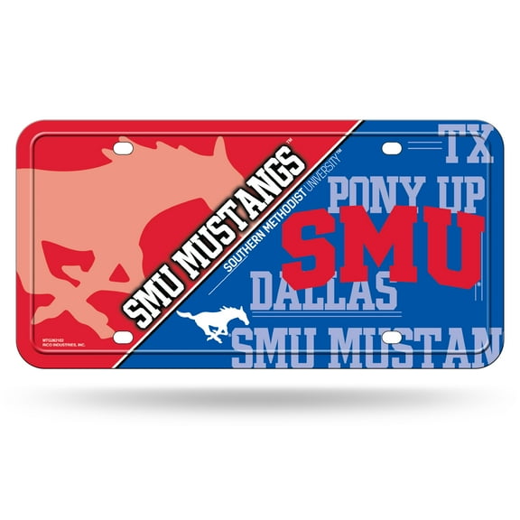 SOUTHERN METHODIST METAL AUTO TAG