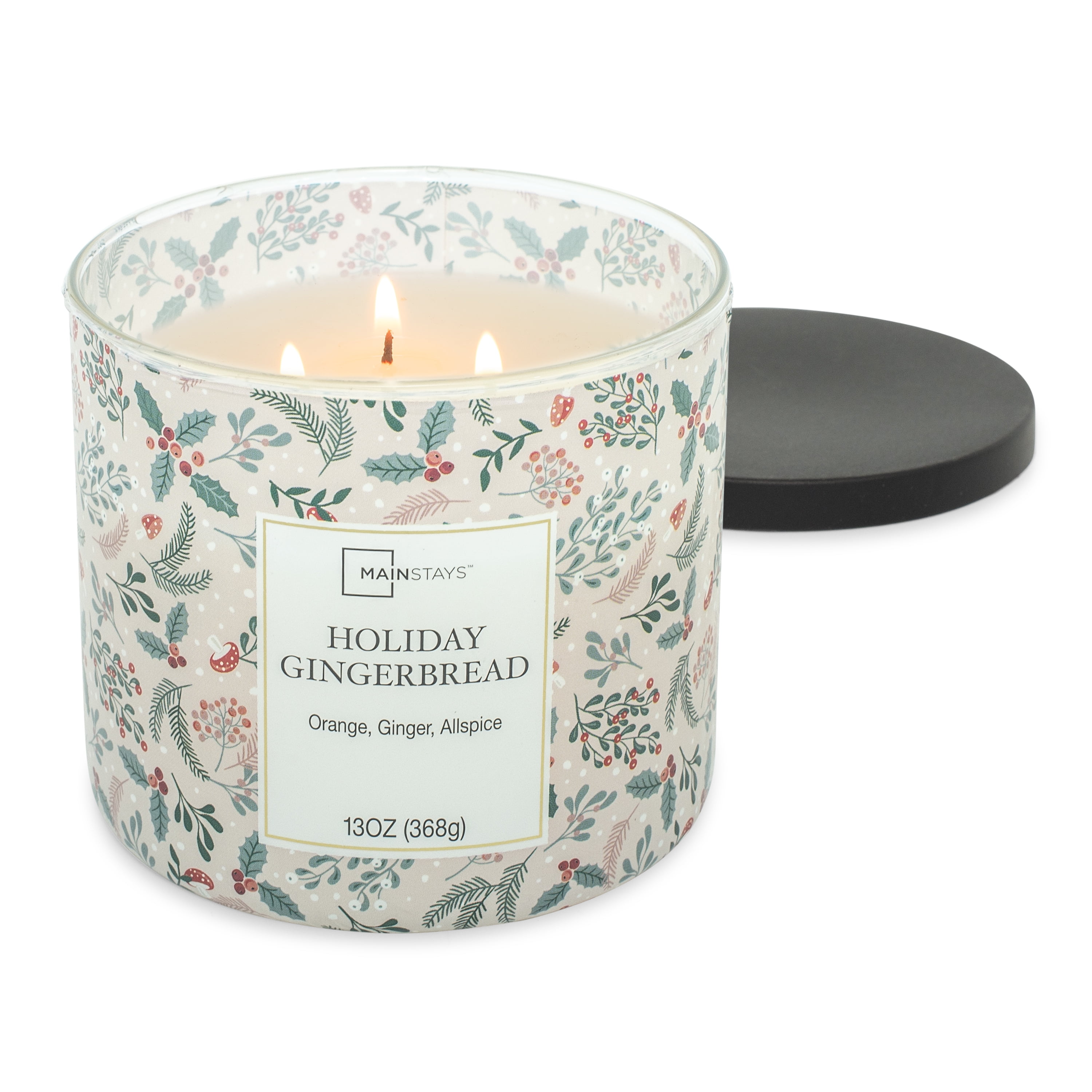 Mainstays Scented 3 Wick Wrap Candle, Holiday Gingerbread ,13 oz.