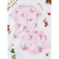 thumbnail image 3 of ATAIKU Christmas Womens Pajamas Sets Santa Claus Short Sleeve Button Down Sleepwear Top and Shorts 2 Piece Pjs Lounge Set S-XXL, 3 of 9