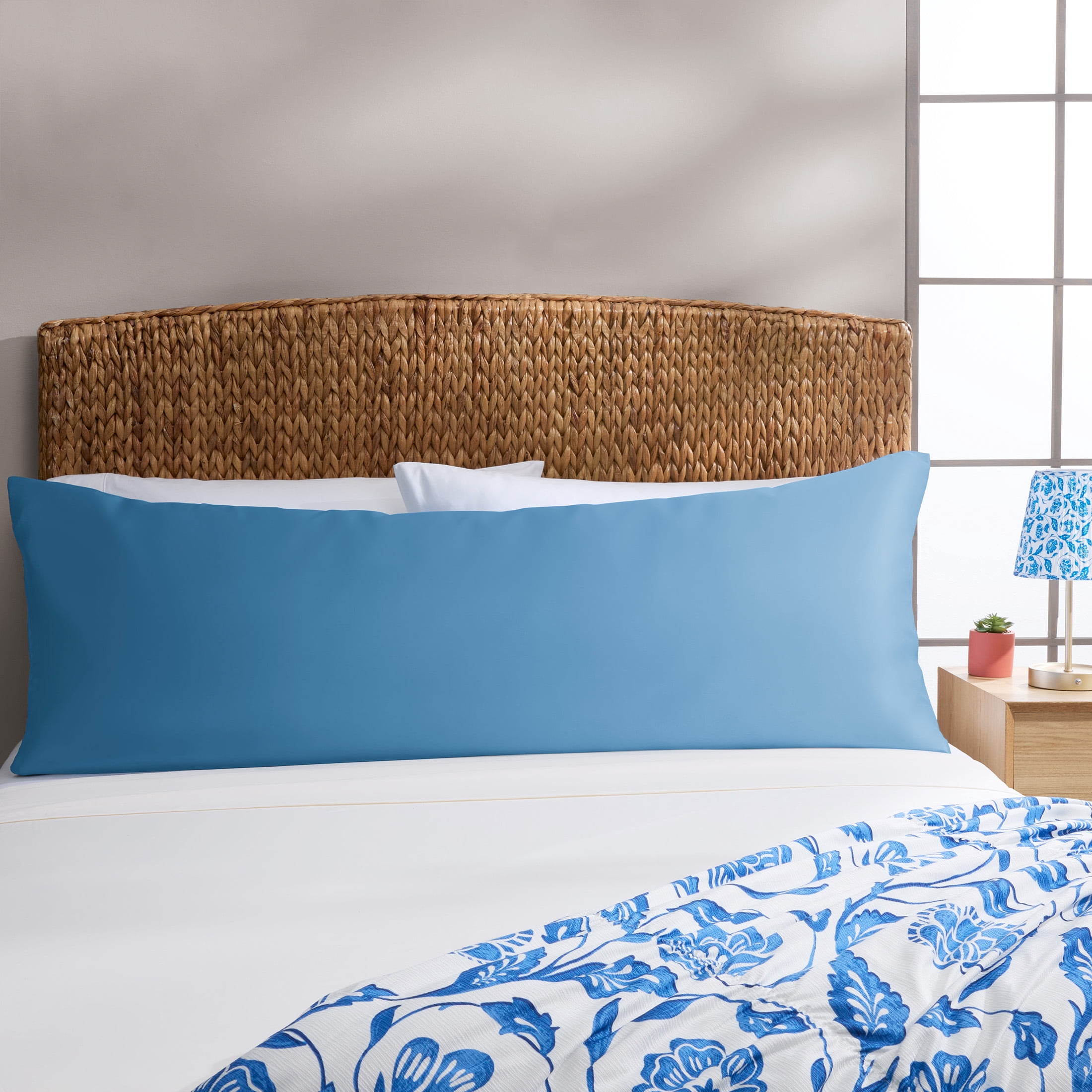 Mainstays by Becky G. & Alejandra Satin Body Pillow Cover, Blue