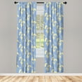 thumbnail image 4 of Ambesonne Floral Window Curtains, Abstract Monochrome Botanics, Each 28" W x 95" L, Pale Sky Blue and Cream, 4 of 4