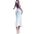 thumbnail image 3 of KOMOO Women Knit Tank Dress Sleeveless Backless Split Cocktail Dresses Bodycon Party Long Dress, 3 of 8