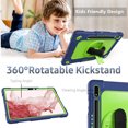 thumbnail image 5 of SOATUTO for Samsung S8 / Galaxy S7 11 inch Tab Case with S Pen Holder Kickstand Shoulder Hand Strap Hybrid Kids Friendly Cover For Samsung Galaxy S8 X700 X706 2022 / S7 T870 T875 2020 - Navy+Green, 5 of 6