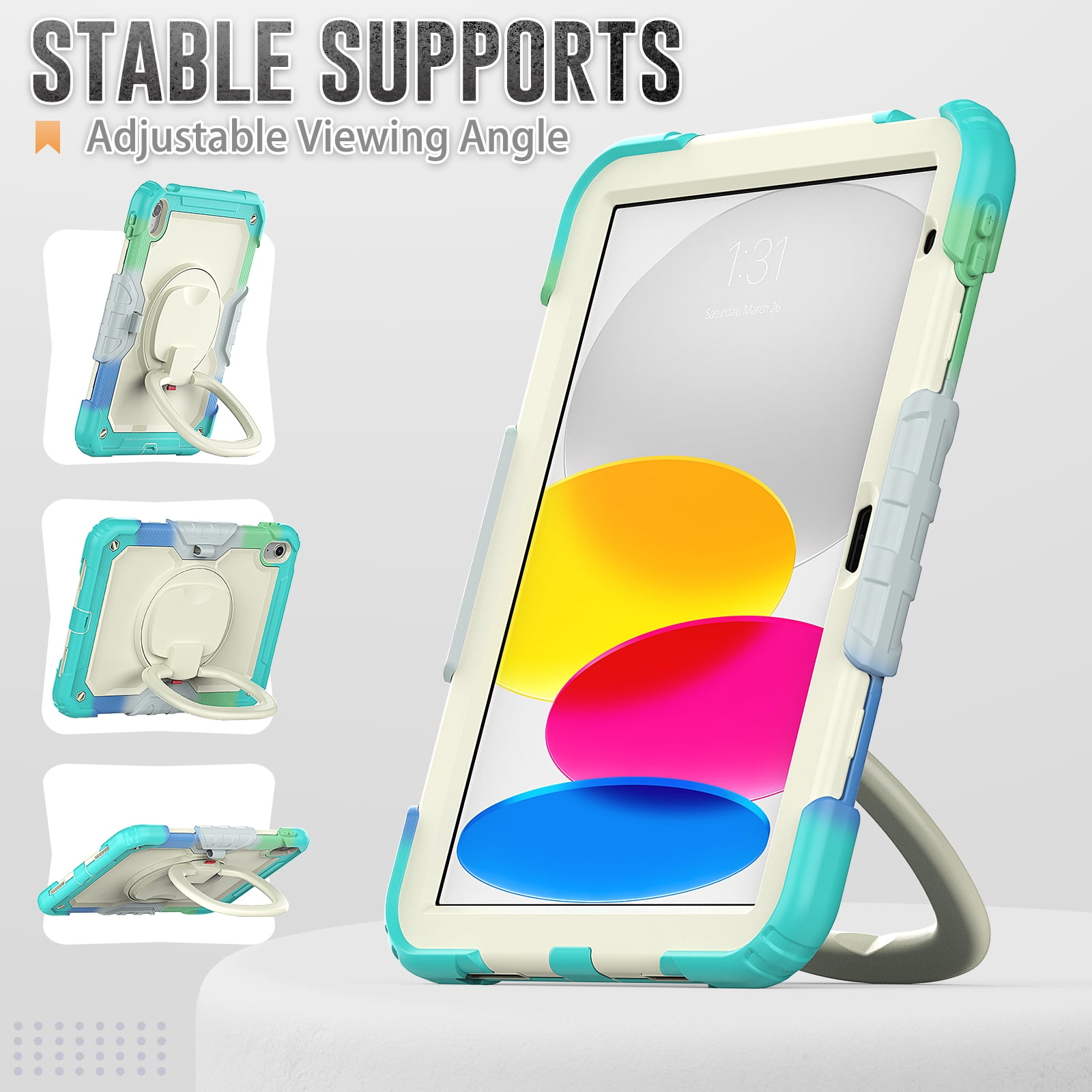 Allytechgroup Screen Protector Case for Apple iPad mini 5th Gen/ mini 4th Gen 7.9", Heavy Duty Protective Build-in Pencil Holder Handle Stand Rugged Bumper Case Kids Friendly for iPad mini 5 4,Green