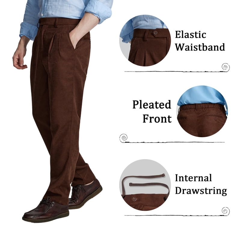 FEDTOSING Pleated Dress Pants for Men Classic Fit 30