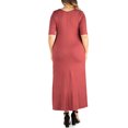 thumbnail image 2 of 24seven Comfort Apparel Plus Size Elbow Length Sleeve Maxi Dress, 2 of 4