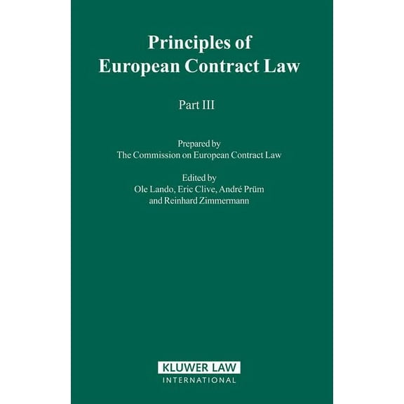 Principles of European Contract Law - Part III, (Hardcover)