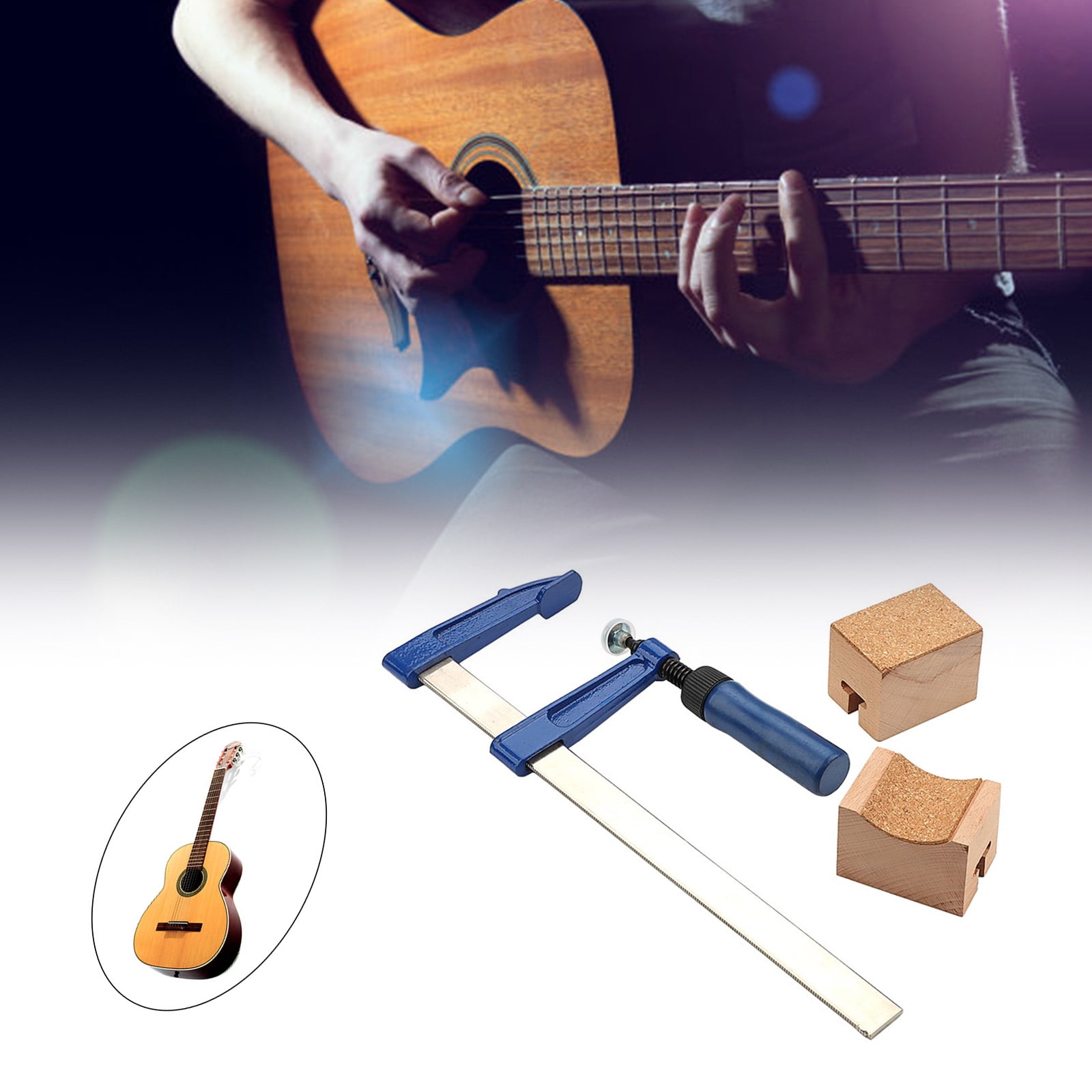 Guitar Bass Fingerboard Fret Press Insert Tool Fret Press Installation Tool with Wooden Soundhole Cauls Easy to Use