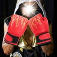 thumbnail image 3 of Boxing Gloves, Abrasion Resistant Flame Pattern Strong Rebound Children Boxing Gloves  For Training Equipment Red For Children, 3 of 8