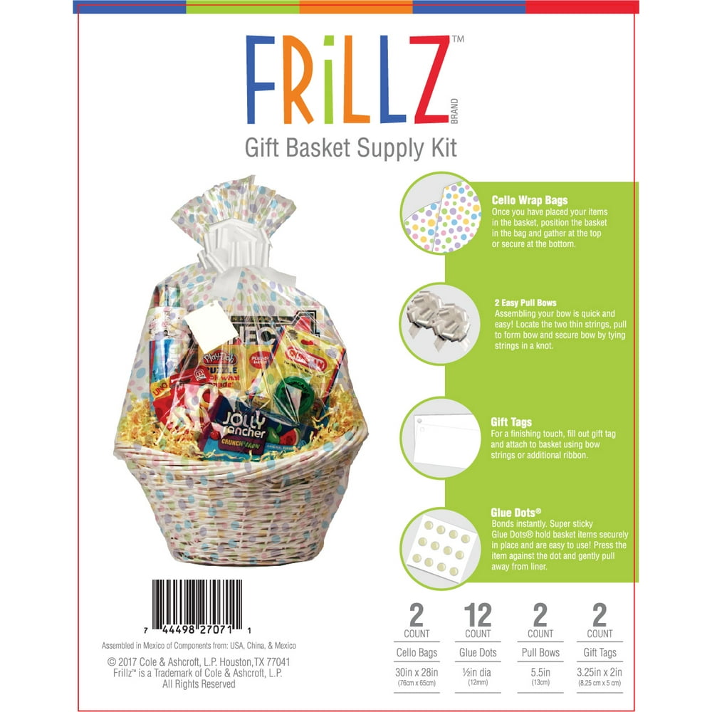 Frillz Gift Basket Pastel Dots Supply Kit, Piece