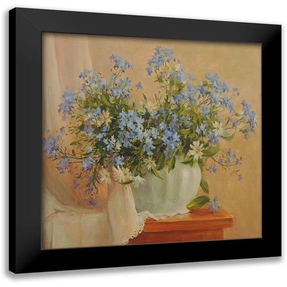 Smirnov, Igor 12x12 Black Modern Framed Museum Art Print Titled - Forget-me-nots Flowers