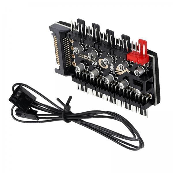 Divisor de cubo de ventilador,Toma de extensión divisora HUB de 12 V,Adaptador controlador de velocidad Power PCVentiladores de caja,Extensión divisora de ventilador de chasis de caja de