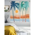 thumbnail image 3 of Boho Summer Beach Sheer Curtains 63 Inch Length 2 Panels Set, Abstract Tropical Palm Trees Burlap Voile Window Treatment Rod Pocket Curtains Sheers Drapes for Bedroom/Living Room/Kitchen 52x"63"x2, 3 of 7