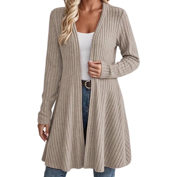 yillto Womens Open Front Cardigan Baggy Flowy Oversized Ribbed Knit Long Sleeve Soft Comfy Cardigans