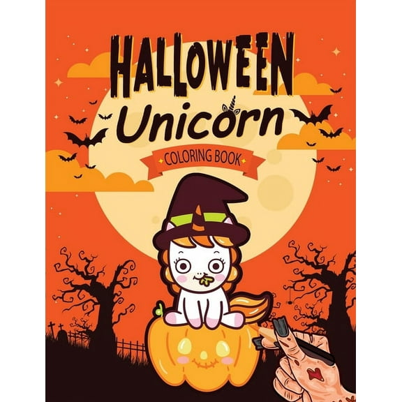 Halloween Unicorn Coloring Book: Halloween Coloring Book for Girls 4-8 - Cute Halloween Unicorn Book for Kids