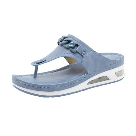 

Honeeladyy Women s Ladies Fashion Casual Sandals Shoes Outdoor Lightweight Flip Flops Beach Wedges with Arch Support Slippers
