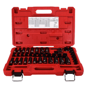 MILWAUKEE 49-66-7009 SHOCKWAVE 43-Piece 3/8 in. Drive SAE & Metric Deep Socket Set – Non-Slip Hex, Impact Rated, Stacking Case